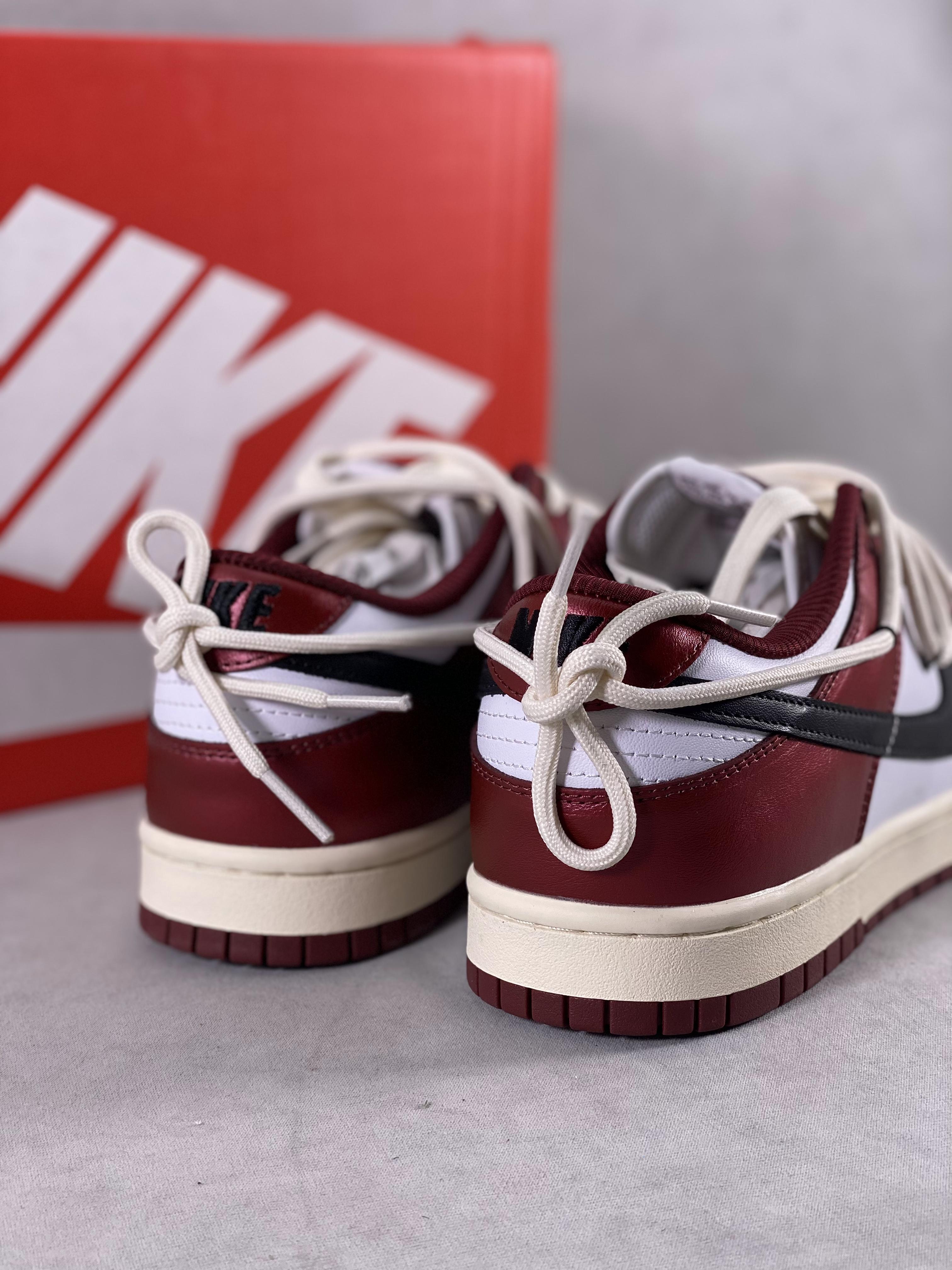 Nike SB Dunk Low Burgundy Manor Chicago Deconstructed Drawstring Shoes Item Number: FJ4555 100 Size: 35.5-46 (with half size) 9